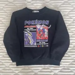 ポケモン　トレーナー　120cm 裏起毛　黒　ミライドン　コライドン