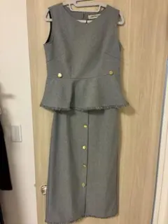 MISCH MASCH ペプラムセットアップ グレー