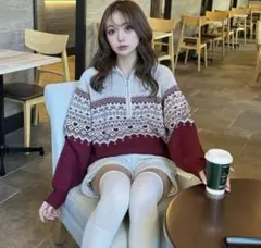 美品✨　グレイル ニットセーター　赤　白　ハート　フリーサイズ✨