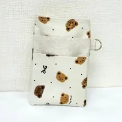 【人気】ラミネート生地☆ナースポケット☆オーガナイザー☆くま♪リボン♪可愛い