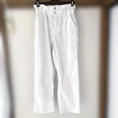 コーデュロイ ハイウエストパンツ 150cm ホワイト 白