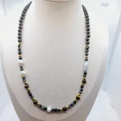 肩こり磁気ネックレス 天然石 ヘマタイト全長約45cm～50cm