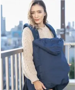 超美品！ベビーホッパー オールウェザー ダウン 3WAY防寒ケープ/ネイビー