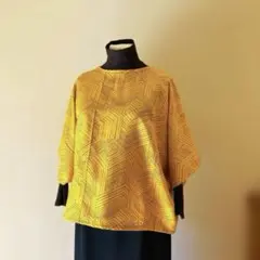 着物リメイク　ブラウス　山吹色