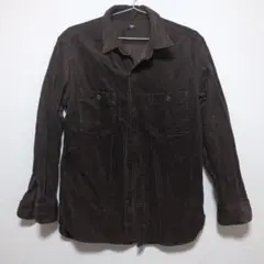 [UNIQLO] ブラウン コーデュロイ 長袖シャツ L