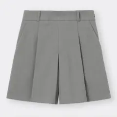 GU タックショートパンツ グレー プリーツ