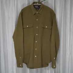 90s Ralph Lauren 長袖シャツ LANG カーキ