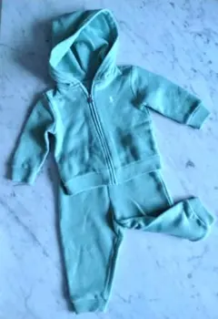 RALPH LAUREN ミントグリーン フード付きトレーナーとパンツセット
