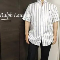 Ralph Lauren ストライプ柄ワンポイント刺繍 BDシャツ ボタンダウンのサムネイル
