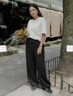 GU パフスウェットバギーパンツ(丈長め77.0cm)黒ブラックMサイズ