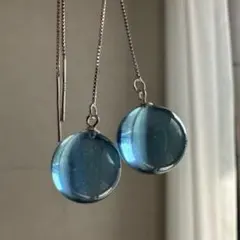 ⭐︎【高級】天然 アクアマリン ピアス s925 12.2mm