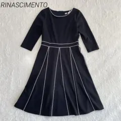 新品タグ付き リナシメント パイピング ワンピース フレア バイカラー イタリア