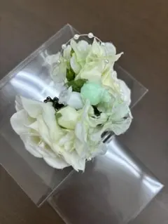 ホワイトミントグリーン コサージュ♡
