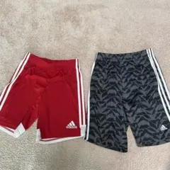 adidas 赤 黒 ハーフパンツ セット