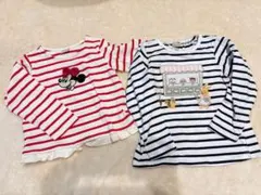 プティマイン ボーダー ミニー 刺繍 Tシャツ 2点セット