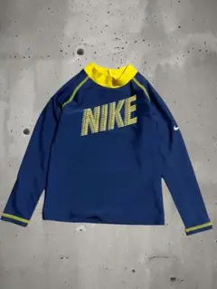 NIKE ナイキ キッズ ラッシュガード 長袖 110cm ネイビー×イエロー