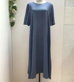 タグ付き新品　シューラルー【L】ブルー 　ひんやり触感 半袖ロングワンピース