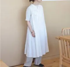 BEAMS BOY ビームスボーイ　リネンコットン　カシュクールワンピースのサムネイル