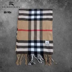 【O33】80-90s BURBERRYバーバリーラムウールノバチェックマフラー