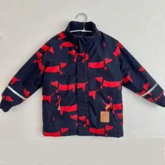 minirodini／ダックス柄コート／104-110cm