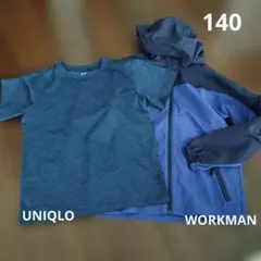 UNIQLO DRY-EX Tシャツ　WORKMAN ナイロンパーカー　140のサムネイル
