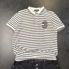 y2k 00s beams短丈 boarder polo shirt c-boyのサムネイル