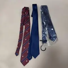 ネクタイ 3本セット ワインレッド ネイビー ストライプ