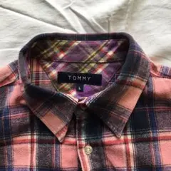 L　52　㌢身幅　桜ピンク　トミーヒルフィガー　フィルガー　長袖　ネルシャツ