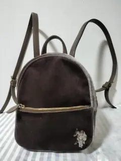 US POLO ASSN ベロア　リュックサック　ブラウン　ユーエスポロアッスンのサムネイル