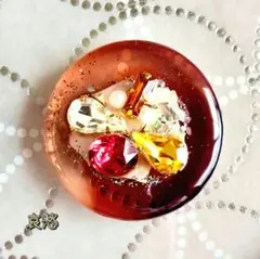 ハンドメイド レジンヘアゴム.ブローチ♡スワロフスキー入り♡透明とビジュー 09