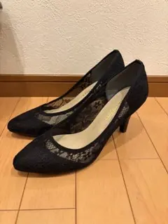 ブラックレースハイヒール 8cmのサムネイル