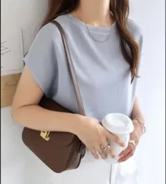 【値下】tシャツ フレンチスリーブニットソートップス レディース