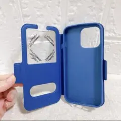 iPhone 13 pro 6.1インチ 用ケース 窓付き手帳型 ネイビー