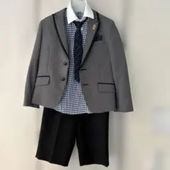 フォーマルスーツ 120cm グレー チェック柄