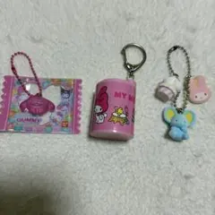 サンリオ　マイメロディセット　食玩　キーホルダー　コインシリンダー