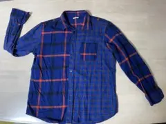 GU チェック柄長袖シャツ
