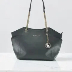 【美品】MICHAEL KORS チェーンショルダーバッグ　ブラック系　レザー