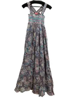 フラワープリント マキシドレス　古着