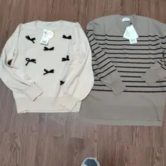 オペークドットクリップ　長袖 ニット　Mサイズ　新品未使用