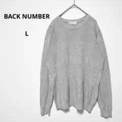バックナンバー BACK NUMBER 長袖ニット Lグレー 麻綿混 リブ 春秋