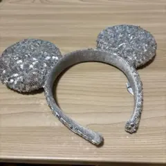 シルバー ミッキー耳風カチューシャ