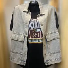 ライトデニム ノースリーブベスト