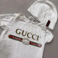 未使用品★GUCCI ベビー ロンパース 帽子 セット 6/9mのサムネイル