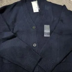 ユニクロスフレヤーンショートカーディガンネイビーLサイズ