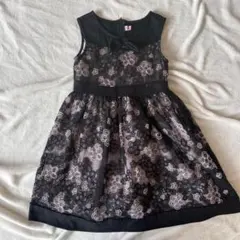 petit palaisキッズドレス150 パーティー結婚式　ピンク黒花柄レース