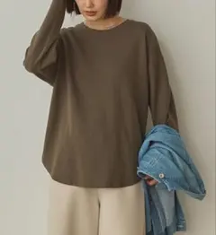 【新品】 SansSouci 34+リップルダブルフェイス裾ラウンド ブラウン