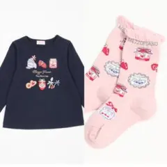新品　メゾピアノ　ジャム瓶アップリケ　長袖Tシャツ　靴下　セット