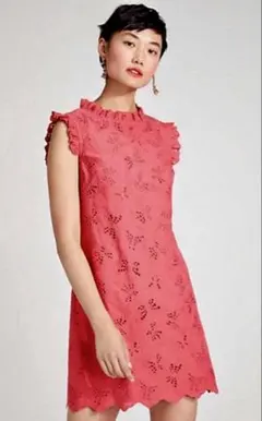 【最終値下げ】Kate Spade NYバタフライ柄 レース ワンピース ピンクのサムネイル