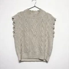 Drawer 3Gアラン*フリンジニットベスト カシミヤ ユナイテッドアローズ