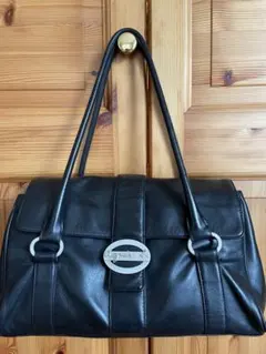 アニエスベー ハンドバック 黒　レザー　 本革　レディース